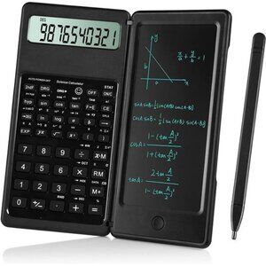 Scientific‎ Calculator for Students, 10-Digit Screen with Notepad, Black
